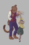  2020 anthro antlers barefoot blush book bottomwear brown_body brown_ears brown_fur cameron_(zootopia_fan_character) cervid clothed clothing collared_shirt dipstick_tail disney duo eyes_closed fan_character felid fur grey_background hand_in_pocket hand_under_chin hi_res holding_book holding_object horn ittybittykittytittys jamie_(zootopia_fan_character) kissing male male/male mammal multicolored_tail orange_body orange_fur pantherine pants pockets shorts simple_background standing striped_body striped_fur stripes tiger varsity_jacket zootopia 
