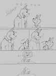  absurd_res anthro bully canid canine canis clothing comic dialogue domestic_dog duo great_dane herding_dog hi_res jessimutt male male/male mammal mastiff molosser monochrome nerd pastoral_dog size_difference sketch welsh_corgi 