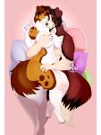  3:4 anthro anthro_on_anthro black_body black_fur black_hair breasts brown_body brown_fur brown_hair canid canine canis chubby_female domestic_dog fangs female fluffy fluffy_tail fur goatdevilwhite17 hair hi_res love male male/female mammal multicolored_body multicolored_fur nipples pillarbox purple_eyes romantic_ambiance romantic_couple simple_background smile white_body white_fur yellow_eyes 