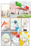  anchovy_(girls_und_panzer) anzai_romi commentary_request green_hair hair_ribbon highres italian_flag jinguu_(4839ms) long_hair mother_and_daughter red_eyes ribbon stuffed_animal stuffed_toy supermarket translation_request 