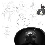  1:1 2017 absurd_res ambiguous_gender angelthecatgirl big_breasts black_body black_hair black_horn black_skin bodily_fluids bra breasts cleric clothing cross demon duo eve_(angelthecatgirl) eve_(tboi) female hair headgear hi_res horn huge_breasts hyper hyper_breasts long_hair lying macro magic_user magic_wand micro nun on_back pointy_tail red_eyes sketch solo_focus sweat underwear wings 