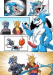  anthro corruption digimon digimon_(species) digivice dragon evolution exveemon flamedramon goo_(disambiguation) group hi_res lizardman_(artist) male male/male raidramon raining ringed_eyes teryx teryx_commodore transformation 