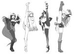  4girls afterimage arm_at_side arm_strap arm_up bangs bar_censor belt blake_belladonna bodice boots bow breasts censored clenched_hands closed_eyes detached_sleeves dress flexible flying_sweatdrops full_body greyscale hair_bow hair_ornament hand_on_hip high_heel_boots high_heels high_kick holding_own_foot jacket kicking knee_boots large_breasts leg_lift leg_up legwear_under_shorts licking lineup long_hair long_sleeves looking_at_viewer medium_breasts midriff monochrome multiple_girls no_panties one_eye_closed one_eye_covered open_mouth outstretched_arms own_hands_together panties panties_over_pantyhose pantyhose pantyshot ruby_rose rwby scarf shoe_soles short_hair shorts side_ponytail simple_background sinccubi sketch small_breasts smile smirk smug split standing standing_on_one_leg standing_split sweatdrop swept_bangs thighhighs underwear v_arms vambraces weiss_schnee white_background yang_xiao_long 