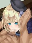  1boy 1girl bangs beret black_headwear blonde_hair blue_eyes blunt_bangs blurry_eyes blush censored clothed_female_nude_male commentary_request crying cum cum_in_mouth deepthroat ejaculation eyebrows_visible_through_hair fate_(series) fellatio flower hands_on_another&#039;s_head hat hat_flower hetero highres holding_another&#039;s_head indoors irrumatio looking_at_another lord_el-melloi_ii_case_files male_pubic_hair mini_hat mosaic_censoring motion_blur nude oral penis pubic_hair reines_el-melloi_archisorte solo_focus speed_lines suujiniku tears wavy_eyes 