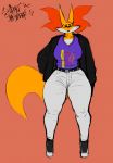  2020 anthro anthrofied big_breasts breasts clothed clothing curvy_figure delphox english_text female footwear fur ghetto_delphox hi_res high_heels multicolored_body multicolored_fur nintendo pok&eacute;mon pok&eacute;mon_(species) pok&eacute;morph red_body red_fur shoes signature sligarthetiger solo standing text thick_thighs video_games voluptuous white_body white_fur wide_hips yellow_body yellow_fur 