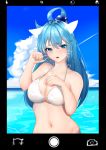  animal_ears aqua_(kono_subarashii_sekai_ni_shukufuku_wo!) bikini_top kono_subarashii_sekai_ni_shukufuku_wo! neko_no_suke_(nekoneco118) swimsuits 
