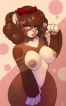  10:16 accessory anthro big_butt breasts butt female hair_accessory hair_bow hair_ribbon hi_res igazella lips mammal nude piercing pinup pose ribbons seductive solo thick_thighs wide_hips 
