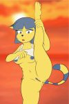  2:3 animal_crossing animated ankha_(animal_crossing) anthro anus areola blue_hair breasts clothed clothing clothing_lift domestic_cat ear_twitch fangs felid feline felis female genitals hair hi_res looking_at_viewer mammal motion_tweening navel nintendo nipples on_one_leg one_eye_closed open_mouth pussy shirt shirt_lift short_playtime smile solo standing stretching teeth topwear veevei video_games wink winking_at_viewer 