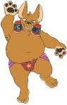  2020 anthro belly bulge canid canine celestial clothed clothing fox fur green_eyes gregg_lee hi_res jockstrap looking_at_viewer male mammal moobs night_in_the_woods overweight overweight_anthro overweight_male partially_clothed pawpads paws simple_background solo underwear video_games white_background 