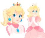  blonde_hair crown dress earrings gigi_d.g. gloves jewelry mario_(series) pink_dress princess_peach source_request super_mario_bros. 
