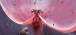  2019 ambiguous_gender big_breasts black_horn black_sclera blizzard_entertainment breasts demon diablo duo female hi_res horn humanoid lilith_(diablo) navel not_furry nude red_body red_skin sagging_breasts shinyglute signature standing video_games wide_hips 