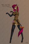  absurd_res anthro big_breasts bra breasts butt clothed clothing female giraffe giraffid hair halloween_costume hi_res legwear lingerie looking_at_viewer mammal panties ribbons simple_background smile solo stockings stray_prey tail_bow tail_ribbon underwear 