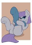  absurd_res big_butt border butt clothing equid equine female feral friendship_is_magic green_eyes grey_body hasbro hi_res horse legwear mammal maud_pie_(mlp) my_little_pony pony rhk solo thigh_highs white_border 