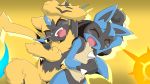  16:9 2020 acky05 ambiguous_gender anthro blue_body blue_fur blush duo eyes_closed fur hi_res legendary_pok&eacute;mon lucario nintendo open_mouth pok&eacute;mon pok&eacute;mon_(species) video_games widescreen yellow_body yellow_fur zeraora 