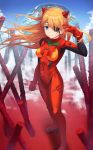  1girl absurdres aergia_c blue_eyes blue_sky bodysuit breasts closed_mouth cloud day evangelion:_3.0_you_can_(not)_redo eyepatch gloves highres huge_filesize long_hair looking_at_viewer medium_breasts neon_genesis_evangelion orange_hair outdoors plugsuit rebuild_of_evangelion red_bodysuit red_gloves shikinami_asuka_langley sky solo souryuu_asuka_langley standing 