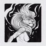  1:1 2020 anthro areola breasts felid female hair lion mammal nipples pantherine solo traditional_media_(artwork) x-zelfa 