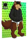  anthro black_clothing black_hoodie black_topwear briefs canid canine clothing drawyourfursona hat headgear headwear hi_res hoodie male mammal meme meme_clothing meteorzerofive solo standing topwear underwear were werecanid werecanine werewolf white_clothing white_underwear 