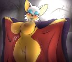  2020 anthro big_breasts blush breasts chiropteran fangs female genitals halloween hi_res holidays mammal moon night pussy rouge_the_bat solo sonic_the_hedgehog_(series) thepsychodog vampire wide_hips 