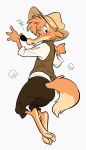  anthro black_nose br&#039;er_fox canid canine clothed clothing disney fox fur hat headgear headwear hi_res male mammal simple_background solo song_of_the_south uochandayo 