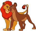  alpha_channel canon_couple cuddling disney duo eyes_closed felid female feral kion lion love male male/female mammal pantherine rani safiri simple_background smile standing the_lion_guard the_lion_king transparent_background young 