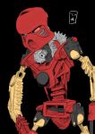  alfirizkyr ambiguous_gender armor bionicle black_background digital_drawing_(artwork) digital_media_(artwork) frown gears hi_res humanoid lego machine mask multicolored_body not_furry number red_body red_eyes robot signature simple_background solo standing tahu text toa two_tone_body yellow_body 