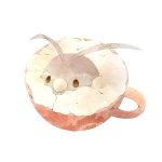  brown_eyes closed_mouth commentary_request cup gen_3_pokemon in_container in_cup lowres nightfizz no_humans pokemon pokemon_(creature) simple_background solo swablu teacup white_background 