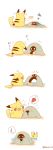  artist_name azuma_minatsu commentary_request flying_sweatdrops gen_1_pokemon gen_7_pokemon head_down highres no_humans pikachu pokemon pokemon_(creature) sad sand sandygast shore spoken_object water watermark 