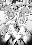  2girls ahoge blush breasts clenched_teeth doggystyle female_ejaculation greyscale heart heart-shaped_pupils highres large_breasts long_hair maria_cadenzavna_eve monochrome multiple_girls multiple_views navel nipples nude open_mouth puffy_nipples pussy saliva senki_zesshou_symphogear sex sex_from_behind shimantogawa shiny shiny_skin sweat symbol-shaped_pupils teeth tongue tongue_out top-down_bottom-up underboob vaginal yukine_chris 