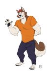  anthro canid canine canis clothed clothing digital_media_(artwork) domestic_dog furrybob hair hi_res husky hybrid male mammal nordic_sled_dog simple_background solo spitz white_background 