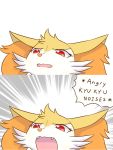  &lt;3 2017 3:4 ambiguous_gender angry_noises anthro braixen canid canine digital_media_(artwork) english_text eyebrows eyelashes fangs fortuna_(unknownlifeform) fur heart_nose hi_res inner_ear_fluff mammal meme nintendo open_mouth orange_body orange_fur pok&eacute;mon pok&eacute;mon_(species) reaction_image red_eyes simple_background solo text tuft unknownlifeform video_games white_background white_body white_fur yellow_body yellow_fur 