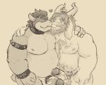  &lt;3 2020 anthro asgore_dreemurr balls belly boss_monster bovid bowser caprine duo erection eyes_closed galrock genitals hi_res humanoid_hands kissing male male/male mammal mario_bros moobs nintendo nipples overweight overweight_male penis undertale video_games 