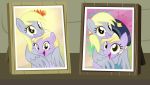  absurd_res amber_eyes badumsquish blonde_hair clothing daughter derp_eyes derpy_hooves_(mlp) dinky_hooves_(mlp) equid equine female friendship_is_magic hair hasbro hi_res horn hug mammal mother mother_and_child mother_and_daughter my_little_pony parent parent_and_child pegasus picture_frame police_hat police_officer police_uniform ponytail semi-anthro smile unicorn uniform using_wings wing_hug wings 