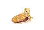  ... artist_name bean_paste chai food highres no_humans original signature simple_background standing sweets tiger undersized_animal wagashi white_background 