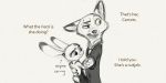  2020 anthro canid canine clothed clothing dancing dialogue dipstick_ears disney duo english_text female fox fur judy_hopps lagomorph leporid male mammal multicolored_ears nick_wilde qalcove rabbit red_fox spot_color text zootopia 