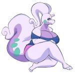  2020 3_toes absurd_res aimbot-jones antennae_(anatomy) anthro barefoot big_breasts breasts cheek_spot cleavage clothed clothing curled_tail dragon female goodra hi_res huge_breasts looking_aside narrowed_eyes nintendo overweight overweight_anthro overweight_female pok&eacute;mon pok&eacute;mon_(species) purple_body shirt sitting solo thick_tail thick_thighs tired toes topwear underwear video_games wasabi_(aimbot-jones) wavy_mouth white_body 