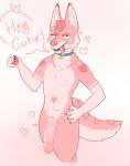  &lt;3 anonymous_artist anthro big_penis collar dripping_precum erection fluffy fluffy_tail genitals hair hi_res huge_penis male neck_tuft penis pink_body pink_hair saliva_on_tongue seductive seductive_eyes solo tongue tongue_out tuft 