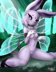  absurd_res anthro breasts eeveelution espeon female forked_tail genitals hi_res insect_wings navel nintendo pok&eacute;mon pok&eacute;mon_(species) pussy rilex_lenov small_breasts solo video_games wings 