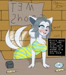  &lt;3 &lt;3_eyes anthro ayanna_grey(artist) big_breasts breasts canid canine clothing english_text female good_girl hi_res mammal solo tem temmie_(undertale) text undertale video_games 