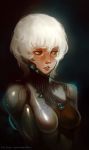 1girl absurdres artist_name blue_eyes bodysuit breasts commentary english_commentary face highres lips looking_away medium_breasts nose nova_(warframe) nova_prime_(warframe) parted_lips rawrden short_hair solo taut_clothes upper_body warframe white_hair 