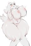  absurd_res anthro big_breasts blush boss_monster bouncing_breasts bovid breasts caprine digital_media_(artwork) female fur genitals goat hi_res horn long_ears looking_at_viewer mammal nipples nude ombwie pussy simple_background smile solo toriel undertale video_games wet white_body white_fur 