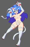  animal_humanoid big_breasts blue_eyes blue_hair breasts butt_from_the_front camel_toe capcom cat_humanoid darkstalkers felicia_(darkstalkers) felid felid_humanoid feline feline_humanoid female grey_background hair hi_res hidden-cat humanoid mammal mammal_humanoid simple_background solo ventral_groove video_games wide_hips 