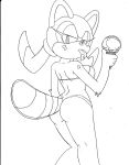  anthro big_breasts breasts butt clothing cream_on_body dessert digital_media_(artwork) female food fur hair holding_food holding_ice_cream holding_object huge_breasts ice_cream ice_cream_cone looking_at_viewer mammal marine_the_raccoon monochrome procyonid raccoon simple_background solid_color_background solo sonic_the_hedgehog_(series) superbunnygt tongue tongue_out video_games white_background 