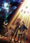  2boys 2girls amira artist_request breasts dragon favaro_leone hamsa kaisar_lidfald long_sleeves lowres multiple_boys multiple_girls official_art outdoors shingeki_no_bahamut short_hair sky 