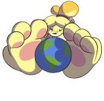  alpha_channel animal_crossing anthro canid canine canis domestic_dog earth feet female foot_focus gentle_giant isabelle_(animal_crossing) macro mammal nintendo pawpads paws pink_pawpads pinksundae planet planet_sized shih_tzu toy_dog video_games 