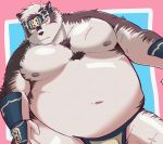  2020 anthro belly bulge canid canine canis clothing hi_res horkeukamui kemono loincloth male mammal moobs navel nipples obese obese_anthro obese_male overweight overweight_anthro overweight_male sawch_cls solo tokyo_afterschool_summoners video_games wolf 