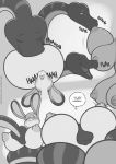  anthro big_breasts black_and_white bodily_fluids breast_suck breasts comic disney duo english_text eyes_closed female feral freckles_(artist) judy_hopps lagomorph leporid male male/female mammal monochrome motorboating rabbit reptile saliva saliva_string scalie snake sucking text zootopia 