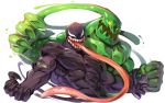  abs action_pose alien anthro biceps black_body claws duo goo_creature green_body hi_res humanoid league_of_legends male marvel muscular muscular_anthro muscular_male pecs pose rabbity riot_games tongue tongue_out venom_(marvel) video_games white_eyes yellow_eyes zac_(lol) 