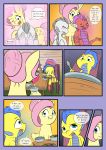  absurd_res age_difference blush comic dialogue dragon english_text equid female fluttershy_(mlp) friendship_is_magic group hasbro hi_res male mammal mature_female mustachedbain my_little_pony older_female text young younger_male 