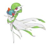  absurdres alts artist_name closed_mouth commentary_request gardevoir gen_3_pokemon hand_up hideko_(l33l3b) highres holding holding_pokemon pokemon pokemon_(creature) red_eyes shiny watermark white_background 