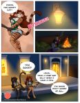  2020 amra anthro big_breasts breasts brown_hair cleavage clothed clothing comic digital_media_(artwork) domestic_cat duo english_text felid feline felis female hair hi_res hybrid mammal outside red_hair siamese tabby_cat text wolfpsalm 